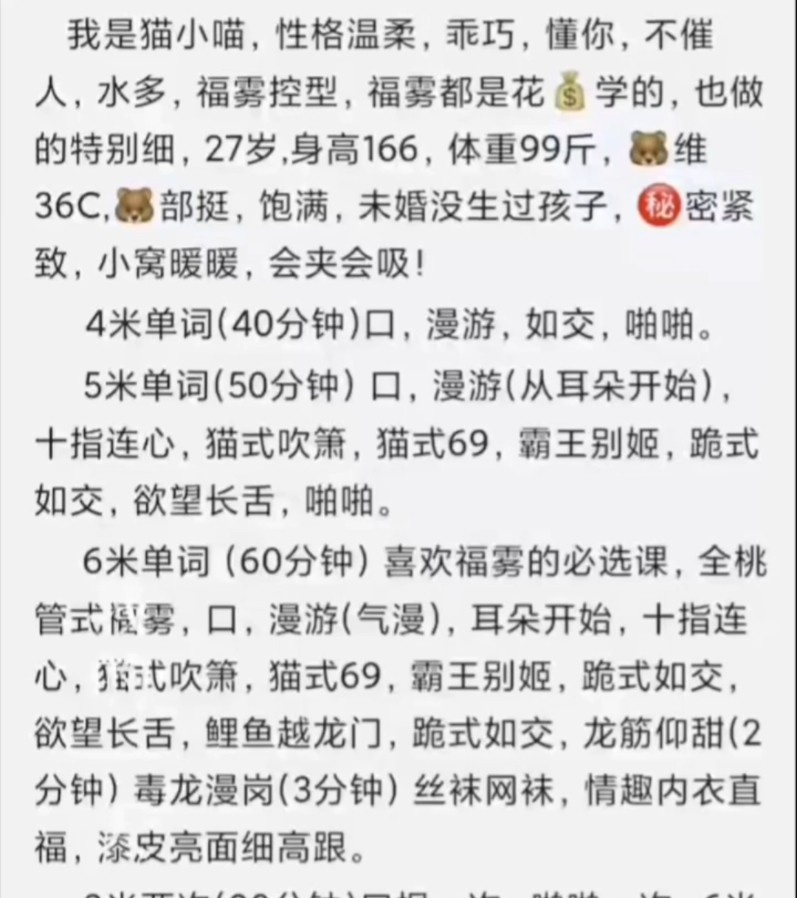 服务很细的一个楼凤